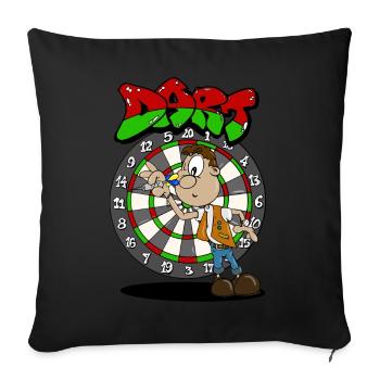 Doppel Triple Bullseye Dartboard Dart Dartspieler - Sofakissenbezug 45 x 45 cm - Schwarz - Vorne