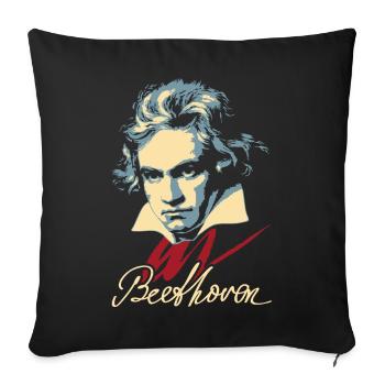 Beethoven (dark) - Sofa pillowcase 17,3'' x 17,3'' (45 x 45 cm) - black - Front