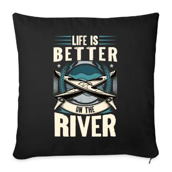 Canoë Canoéiste Canoéiste Canoéiste - Housse de coussin décorative 45 x 45 cm - noir - Devant