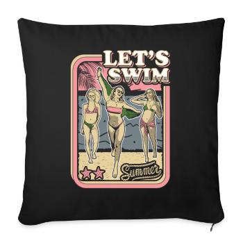 LETS SWIM - BIKINI GIRL - RETRO SUMMER HOLIDAY - Sofa pillowcase 17,3'' x 17,3'' (45 x 45 cm) - black - Front