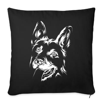Dog Dogs Icon German Shepherd Illustration Icon - Sofa pillowcase 17,3'' x 17,3'' (45 x 45 cm) - black - Front