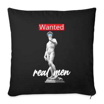 Statue of Michelangelo in funny glasses - Sofa pillowcase 17,3'' x 17,3'' (45 x 45 cm) - black - Front
