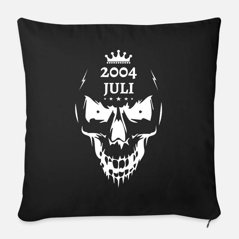Juli 2004 Totenkopf - Sofakissenbezug 45 x 45 cm - Schwarz