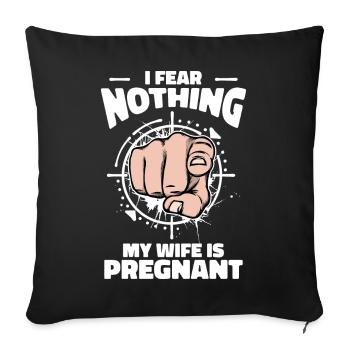 Papa Déclaration des parents Famille Bonheur Bébé Enceinte - Housse de coussin décorative 45 x 45 cm - noir - Devant