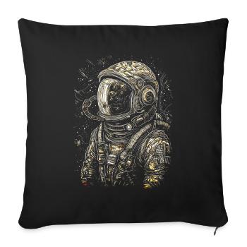 Astronaute au look rétro - Housse de coussin décorative 45 x 45 cm - noir - Devant