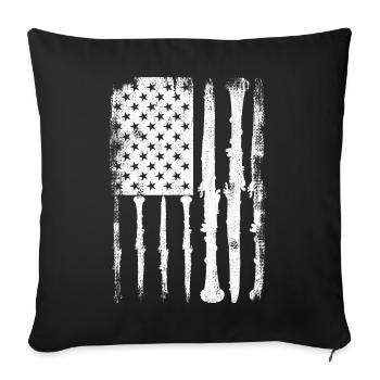 Clarinette USA Flag - Housse de coussin décorative 45 x 45 cm - noir - Devant