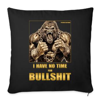 SINGE RUGISSANT EN COLÈRE PAS LE TEMPS POUR LES CONNERIES - Housse de coussin décorative 45 x 45 cm - noir - Devant