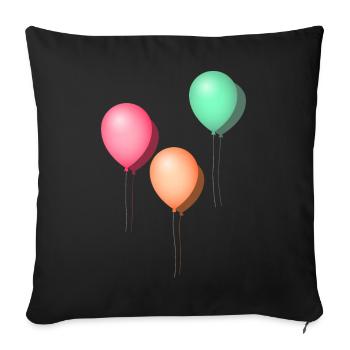 Balloons pastel - Sofa pillowcase 17,3'' x 17,3'' (45 x 45 cm) - black - Front
