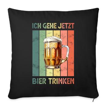 Bier - Sofakissenbezug 45 x 45 cm - Schwarz - Vorne