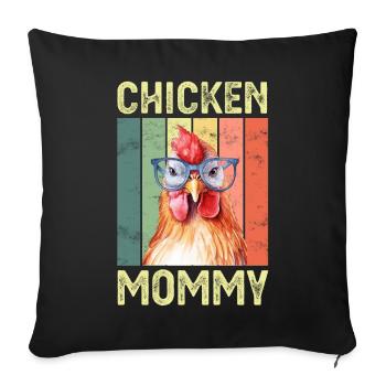 Chicken Chickens - Sofa pillowcase 17,3'' x 17,3'' (45 x 45 cm) - black - Front