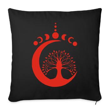 Red Lunar Tree - Sofa pillowcase 17,3'' x 17,3'' (45 x 45 cm) - black - Front