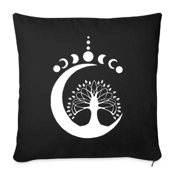 White Lunar Tree - Sofa pillowcase 17,3'' x 17,3'' (45 x 45 cm) - black - Front