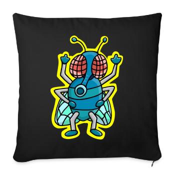 Fuck You - Bow tie, cool fun symbol - Sofa pillowcase 17,3'' x 17,3'' (45 x 45 cm) - black - Front