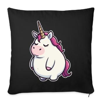 Funny Unicorn - Sofa pillowcase 17,3'' x 17,3'' (45 x 45 cm) - black - Front