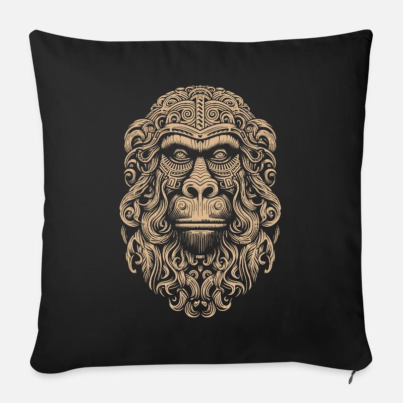 Wise Monkey - Sofakissenbezug 45 x 45 cm - Schwarz