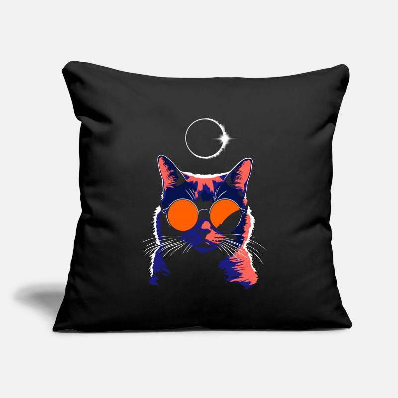 Cat Sunglasses Total Eclipse Cat Sofa pillowcase 17,3'' x 17,3'' (45 x 45 cm)