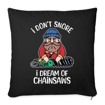 Tronçonneuse déclaration bûcheron sciure bois - Housse de coussin décorative 45 x 45 cm - noir - Devant