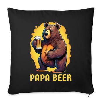 Dad Beer Father Bear Beer Beer Drinker Fun Gift - Sofa pillowcase 17,3'' x 17,3'' (45 x 45 cm) - black - Front