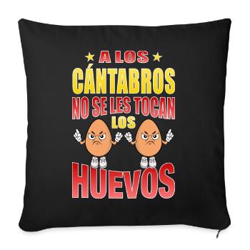 Les Cantabres ne touchent pas à leurs œufs - Housse de coussin décorative 45 x 45 cm - noir - Devant