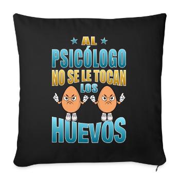 Le psychologue ne touche pas ses couilles - Housse de coussin décorative 45 x 45 cm - noir - Devant