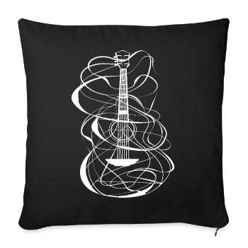 Ukulele Sketch - Sofa pillowcase 17,3'' x 17,3'' (45 x 45 cm) - black - Front