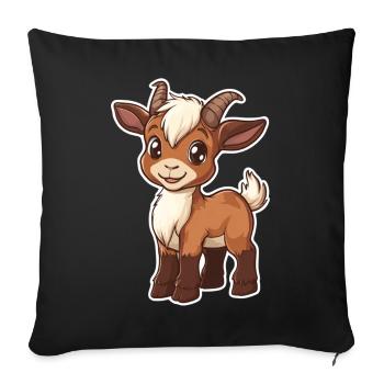 Chèvre - Housse de coussin décorative 45 x 45 cm - noir - Devant