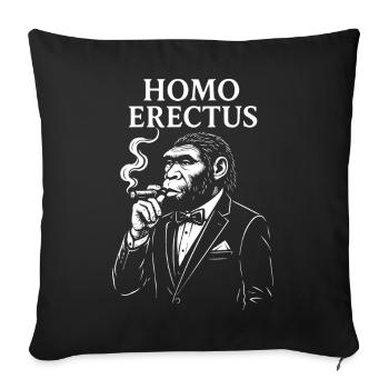 Élégante Maison Erectus fumer un cigare - Housse de coussin décorative 45 x 45 cm - noir - Devant