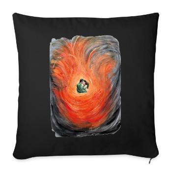 Romantic Fire Dance Artistic Lovers Couple Design - Sofa pillowcase 17,3'' x 17,3'' (45 x 45 cm) - black - Front