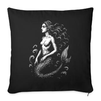 Mystic Mermaid Silhouette Design - Sofa pillowcase 17,3'' x 17,3'' (45 x 45 cm) - black - Front