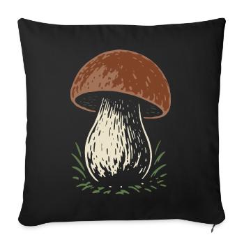 Porcini mushroom picker - mushrooms - saying - Sofa pillowcase 17,3'' x 17,3'' (45 x 45 cm) - black - Front