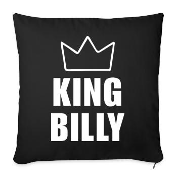 King Billy Crown Shirt – Name Starting with B - Sofa pillowcase 17,3'' x 17,3'' (45 x 45 cm) - black - Front