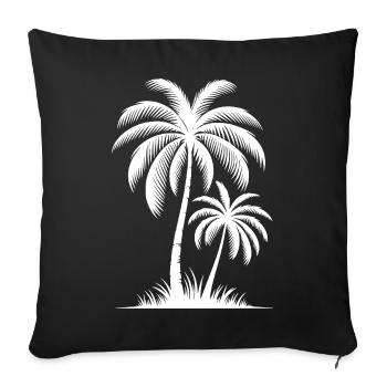 Palm trees are my friends Pure palm idyll - Sofa pillowcase 17,3'' x 17,3'' (45 x 45 cm) - black - Front