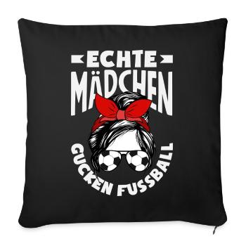 Drôle de Football Football Fan Cadeau - Housse de coussin décorative 45 x 45 cm - noir - Devant
