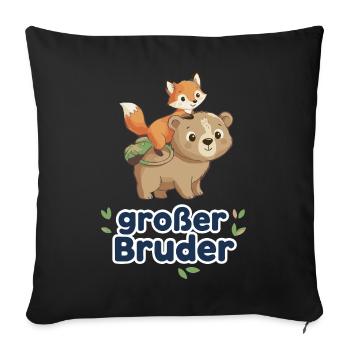 Big Brother Ours & Fox Frère Chemise - Housse de coussin décorative 45 x 45 cm - noir - Devant