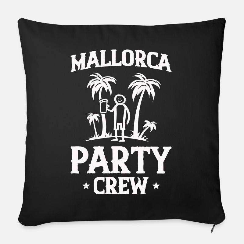 Mallorca Party Crew - Sofakissenbezug 45 x 45 cm - Schwarz