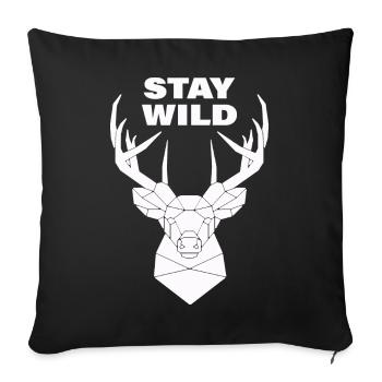 Restez sauvage - Housse de coussin décorative 45 x 45 cm - noir - Devant