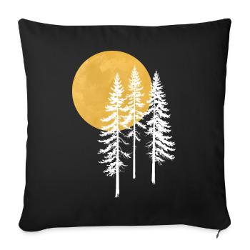 Sunlit Pines Silhouette - Sofa pillowcase 17,3'' x 17,3'' (45 x 45 cm) - black - Front