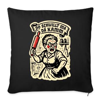 Do schwillt ma dä Kamm - Badische Sprüche - Sofakissenbezug 45 x 45 cm - Schwarz - Vorne