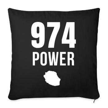 974 Power Réunion - Housse de coussin décorative 45 x 45 cm - noir - Devant
