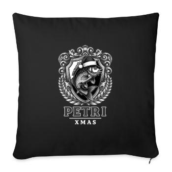 Pêcheur Noël Petri Noël Carpe Cadeau - Housse de coussin décorative 45 x 45 cm - noir - Devant