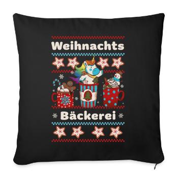 Christmas Bakery - Unicorn - Baking with Children - Sofa pillowcase 17,3'' x 17,3'' (45 x 45 cm) - black - Front
