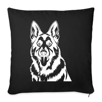 German Shepherd Dog T-shirt Gift - Sofa pillowcase 17,3'' x 17,3'' (45 x 45 cm) - black - Front
