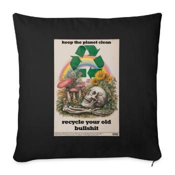 Recyclez-le ! - Housse de coussin décorative 45 x 45 cm - noir - Devant