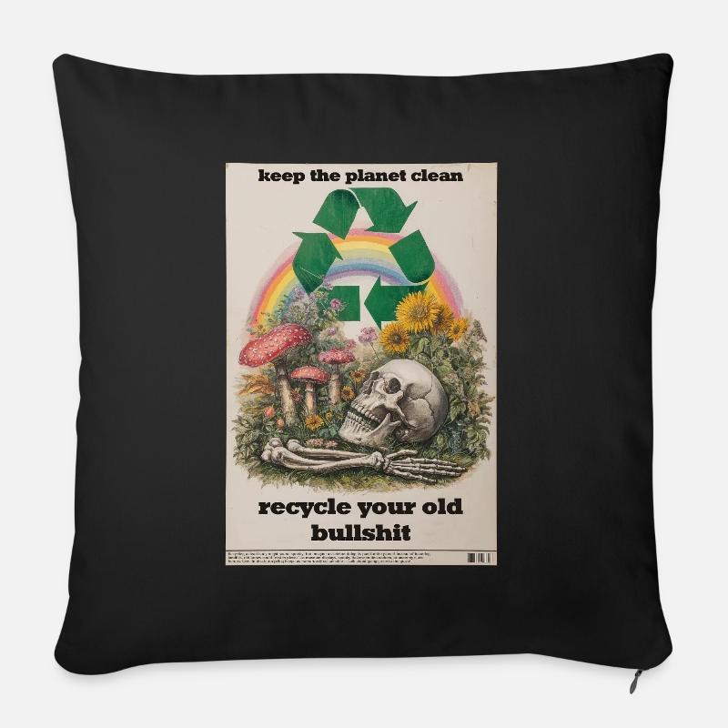 Recycle it! - Sofakissenbezug 45 x 45 cm - Schwarz