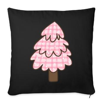 Pink Christmas Tree – Sweet Check Christmas - Sofa pillowcase 17,3'' x 17,3'' (45 x 45 cm) - black - Front