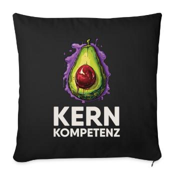 Avocado core competence humor - Sofa pillowcase 17,3'' x 17,3'' (45 x 45 cm) - black - Front
