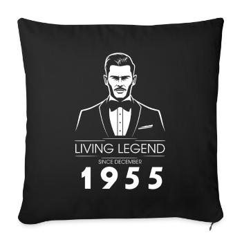 70. Geburtstag Living Legend (GENT) since 12/1955 - Sofakissenbezug 45 x 45 cm - Schwarz - Vorne