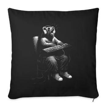 Bear Synthesizer Keyboard Cool Youth Music - Sofa pillowcase 17,3'' x 17,3'' (45 x 45 cm) - black - Front