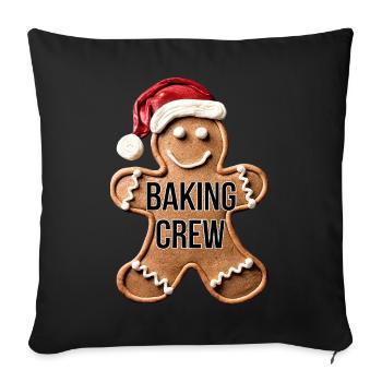 Baking Crew Gingerbread Man Christmas Baking - Sofa pillowcase 17,3'' x 17,3'' (45 x 45 cm) - black - Front