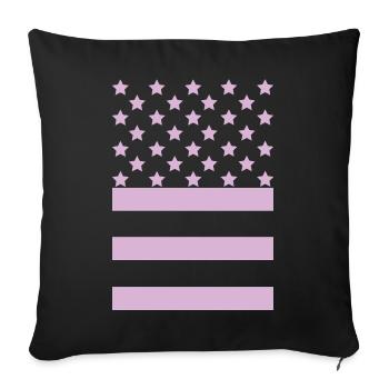 Pink Flag – Stars & Stripes Design - Sofa pillowcase 17,3'' x 17,3'' (45 x 45 cm) - black - Front